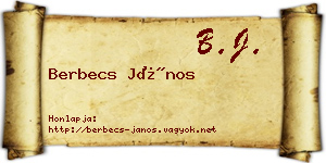Berbecs János névjegykártya